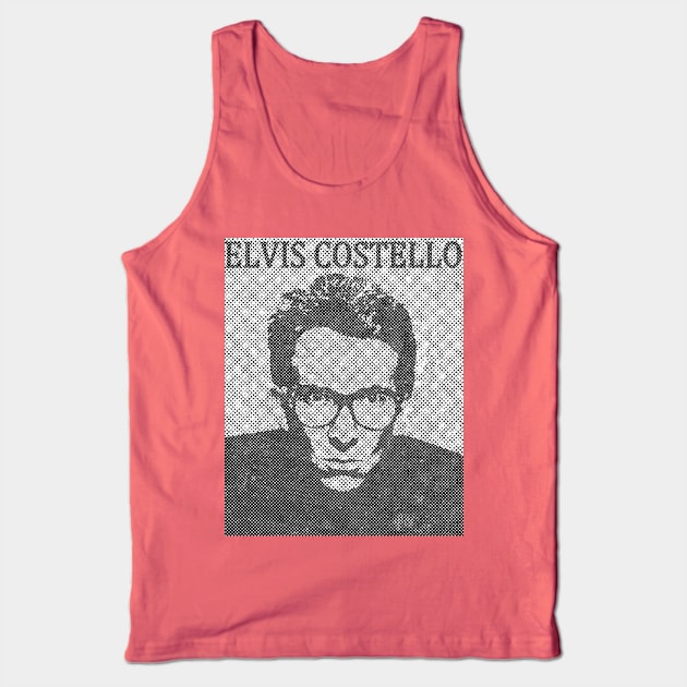 Elvis Costello - Halftone Tank Top by Resdis Materials